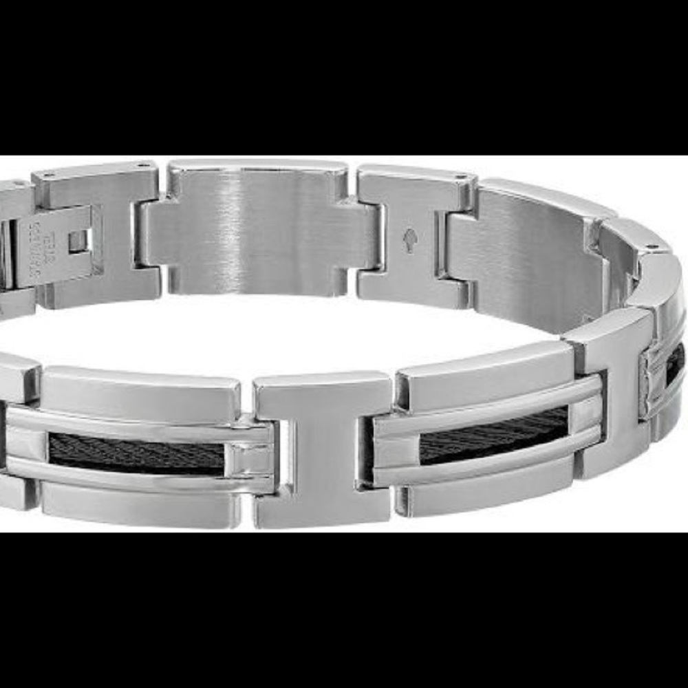 STEL Men’s stainless steeL black enamored bracelet